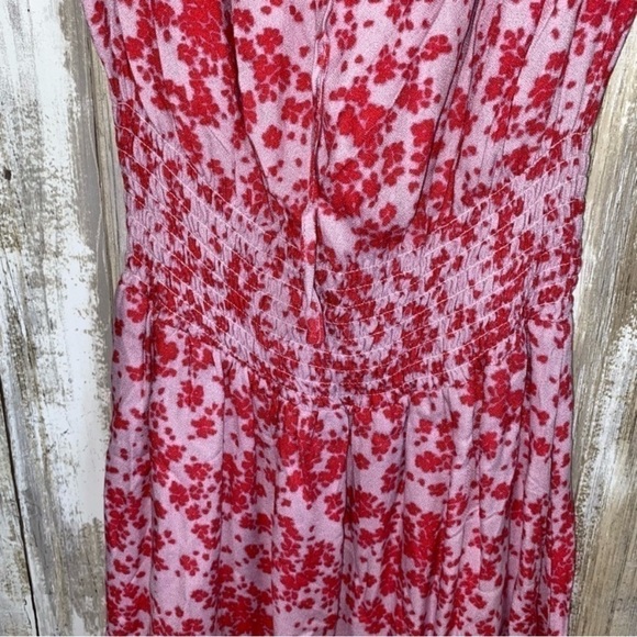 NWT Cupcakes & Cashmere Floral Puff Sleeve Smocked Waist Dress - Picture 3 of 5